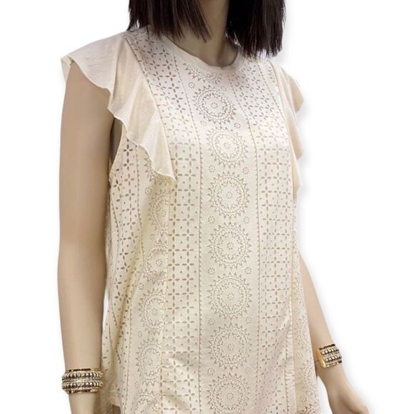 Short Sleeve Medallion Geo Textured Boho Western Top Cami Top - NEW - Picture 1 of 4